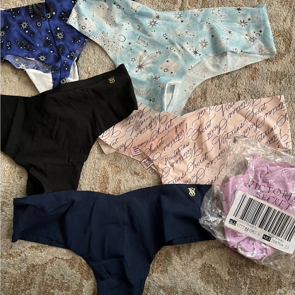 Victoria's Secret 5 pair size Small thong NWT raw cut!